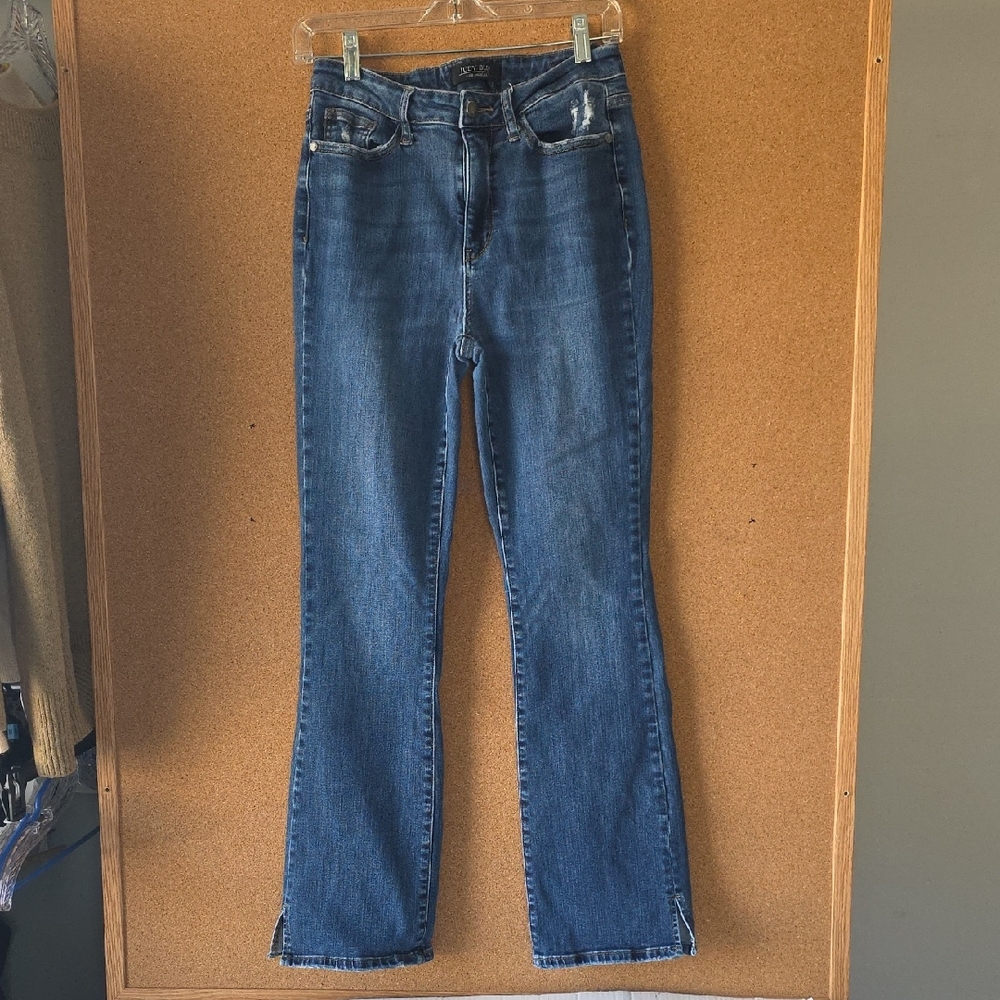 Judy Blue Mid Rise Stretch Boot Cut Jeans Size 9/29 Light Distress